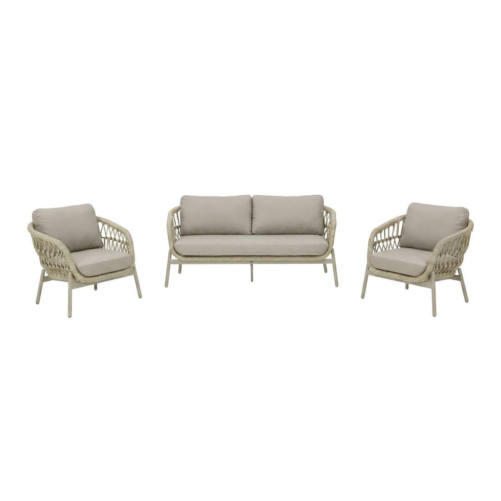 Loungesett Bari aluminium tau med olefin-puter bakside
