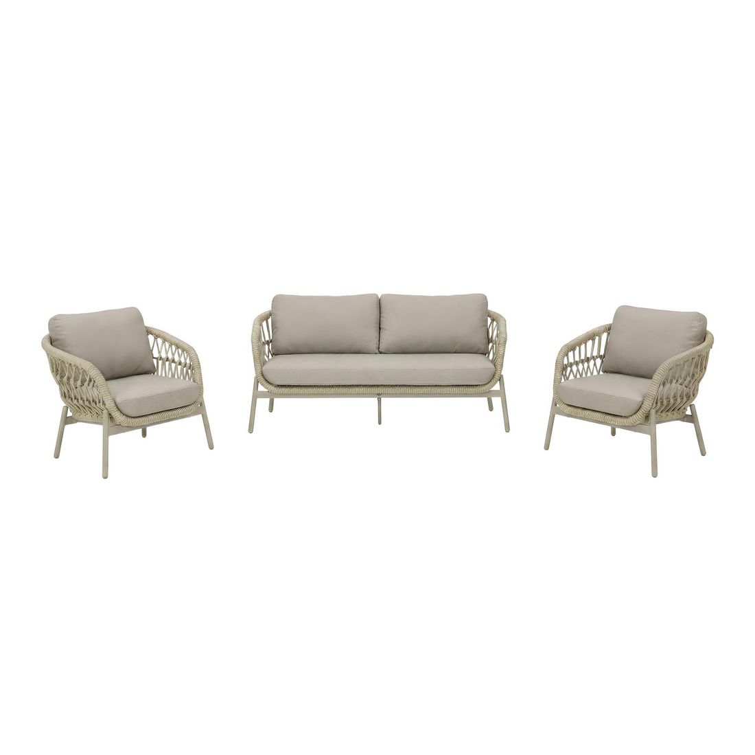 Loungesett Bari aluminium tau med olefin-puter bakside