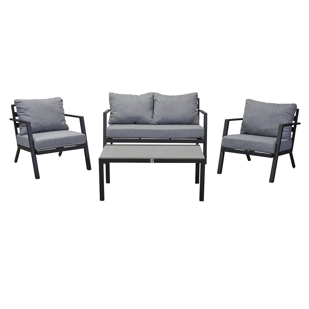 Detaljbilde av Loungesett Bondino med loungebord aluminium antrasitt