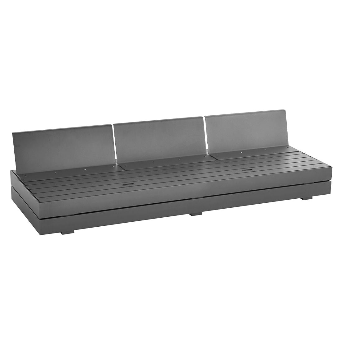 Loungesett Boxx med loungebord aluminium teak akryl nærbilde av stoff