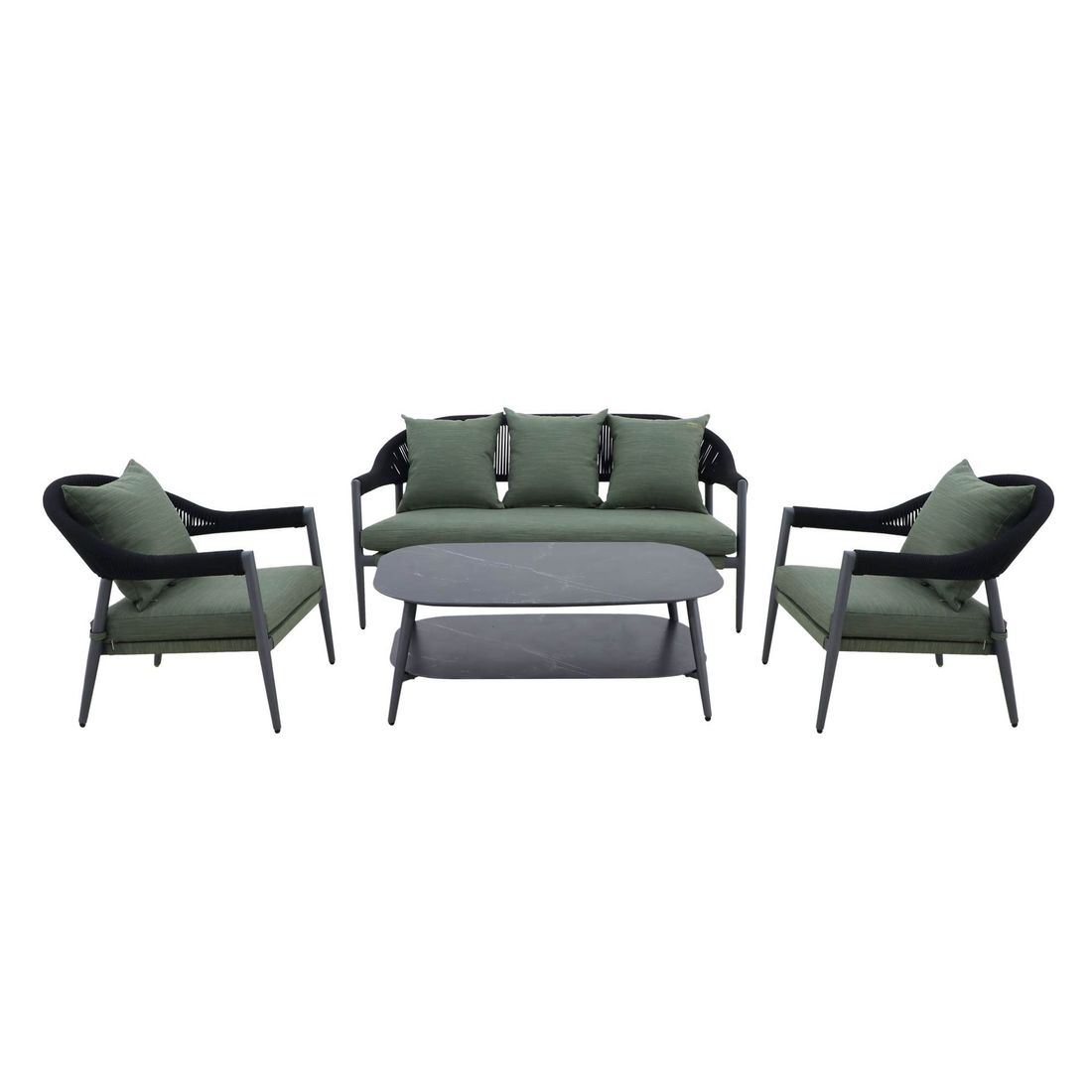 Loungesett Camarillo med loungebord bakside