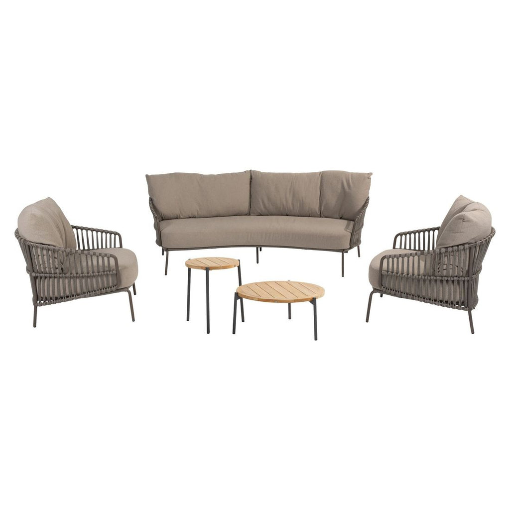 Baksiden av Loungesett Capalbio med loungebord rustfritt stål tau