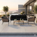 Loungesett Ceres med loungebord aluminium polyrotting forfra