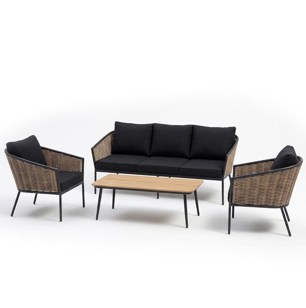 Loungesett Ceres med loungebord aluminium polyrotting bakside