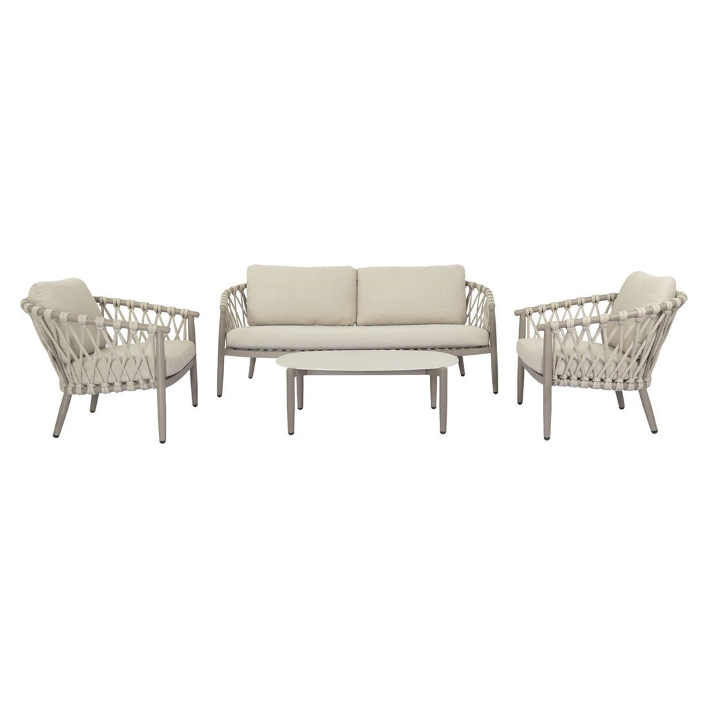 Loungesett Cleveland aluminium tau med loungebord bakside