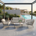 Loungesett Cleveland aluminium tau med loungebord front