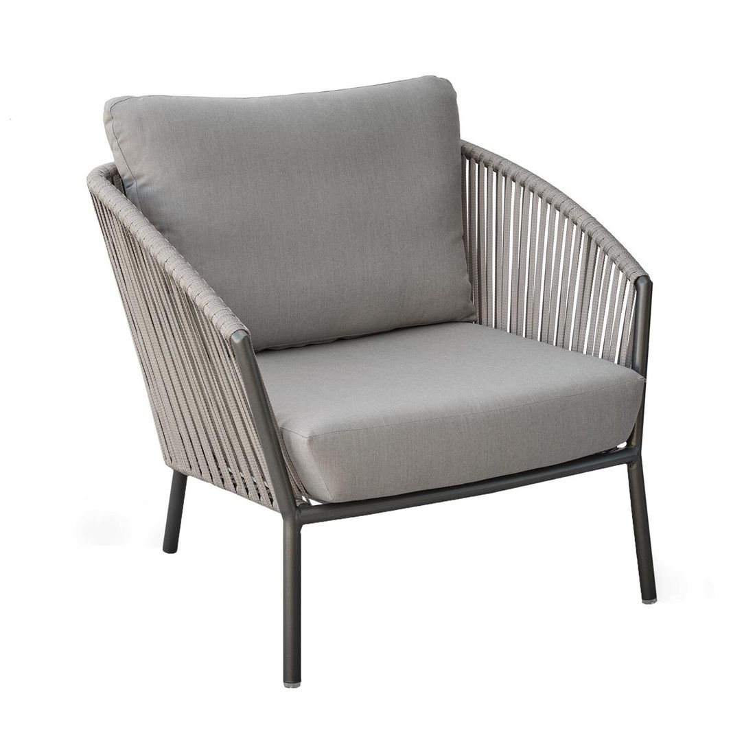 Loungesett Cliff aluminium tau med sidebord detalj flettverk