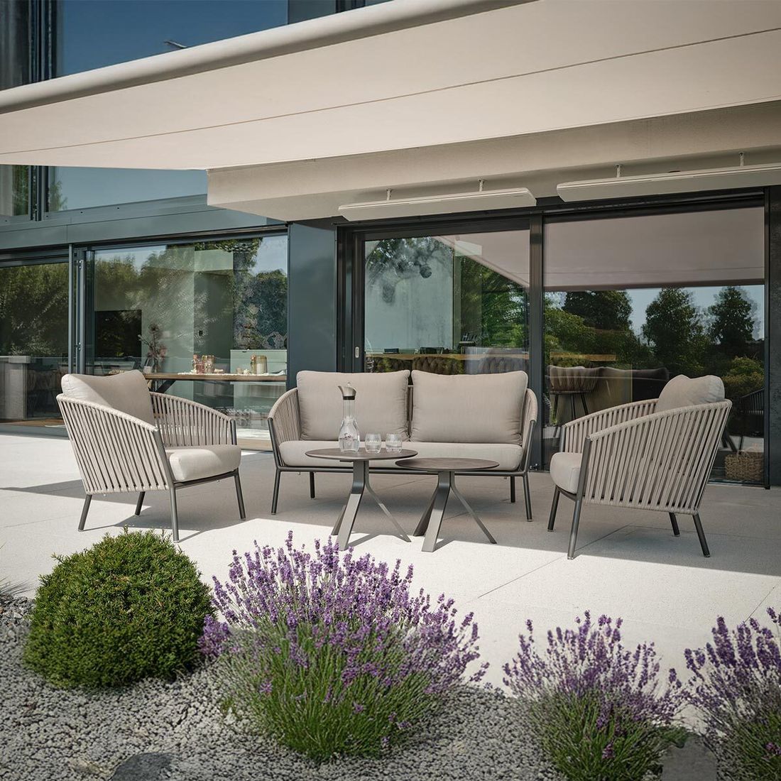 Loungesett Cliff aluminium/tau med sidebord - Stern forfra