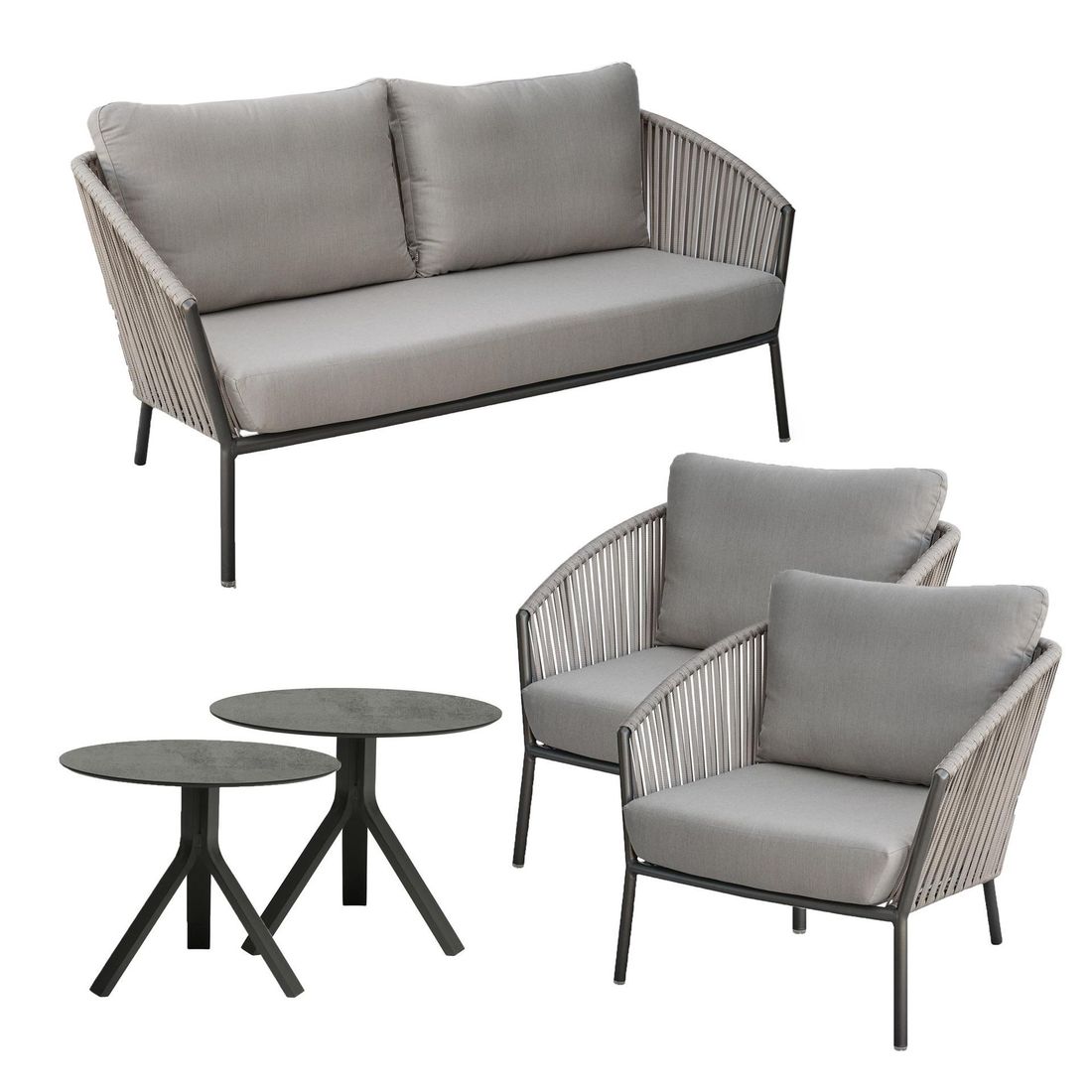 Loungesett Cliff aluminium/tau med sidebord - Stern bakside