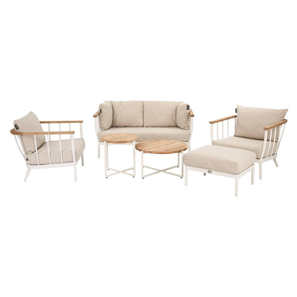 Loungesett Condor med loungebord aluminium/teak detalj av bordplate i teak