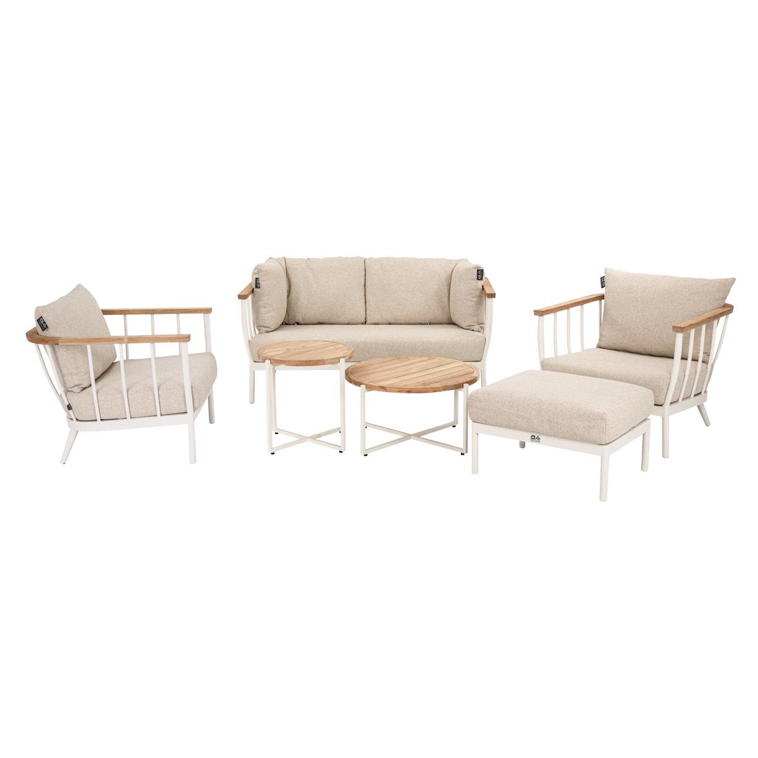 Loungesett Condor med loungebord aluminium/teak detalj av bordplate i teak