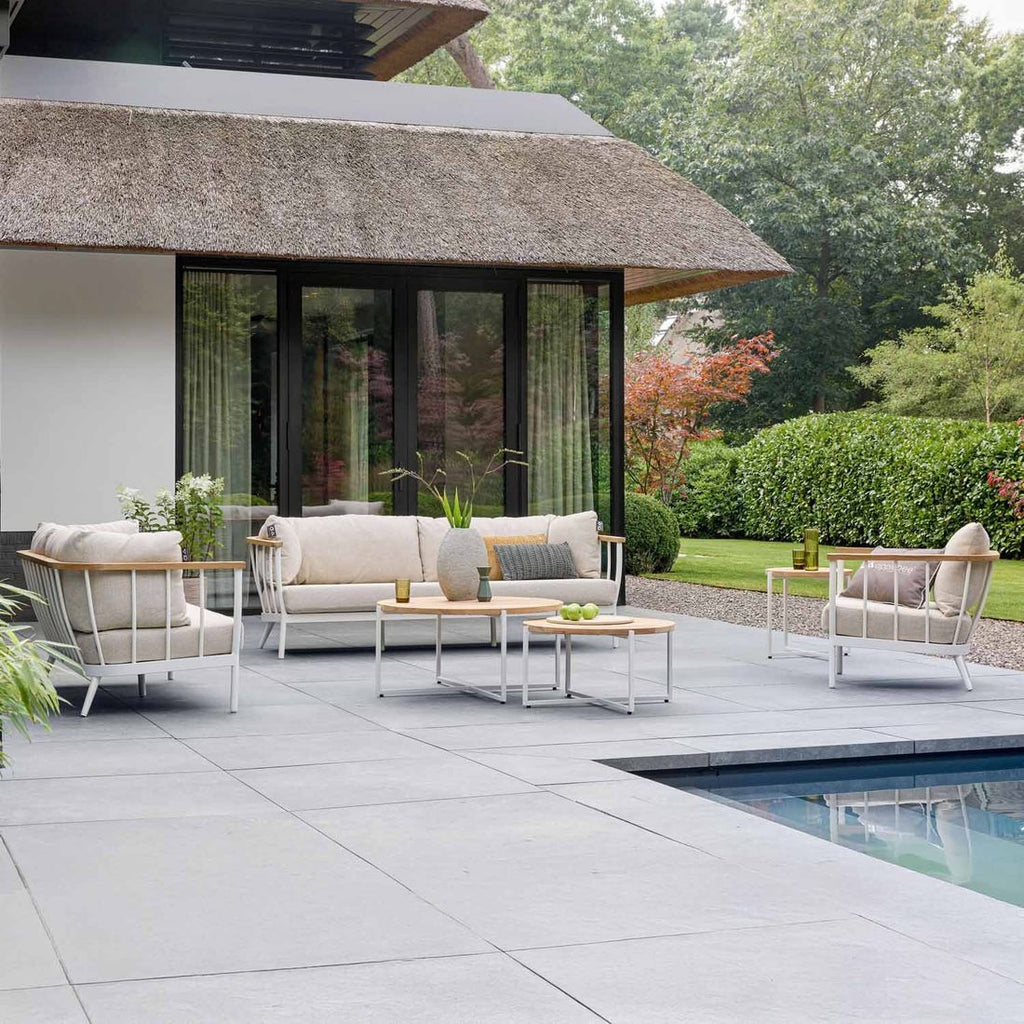 Loungesett Condor med loungebord aluminium/teak Apple Bee bakside