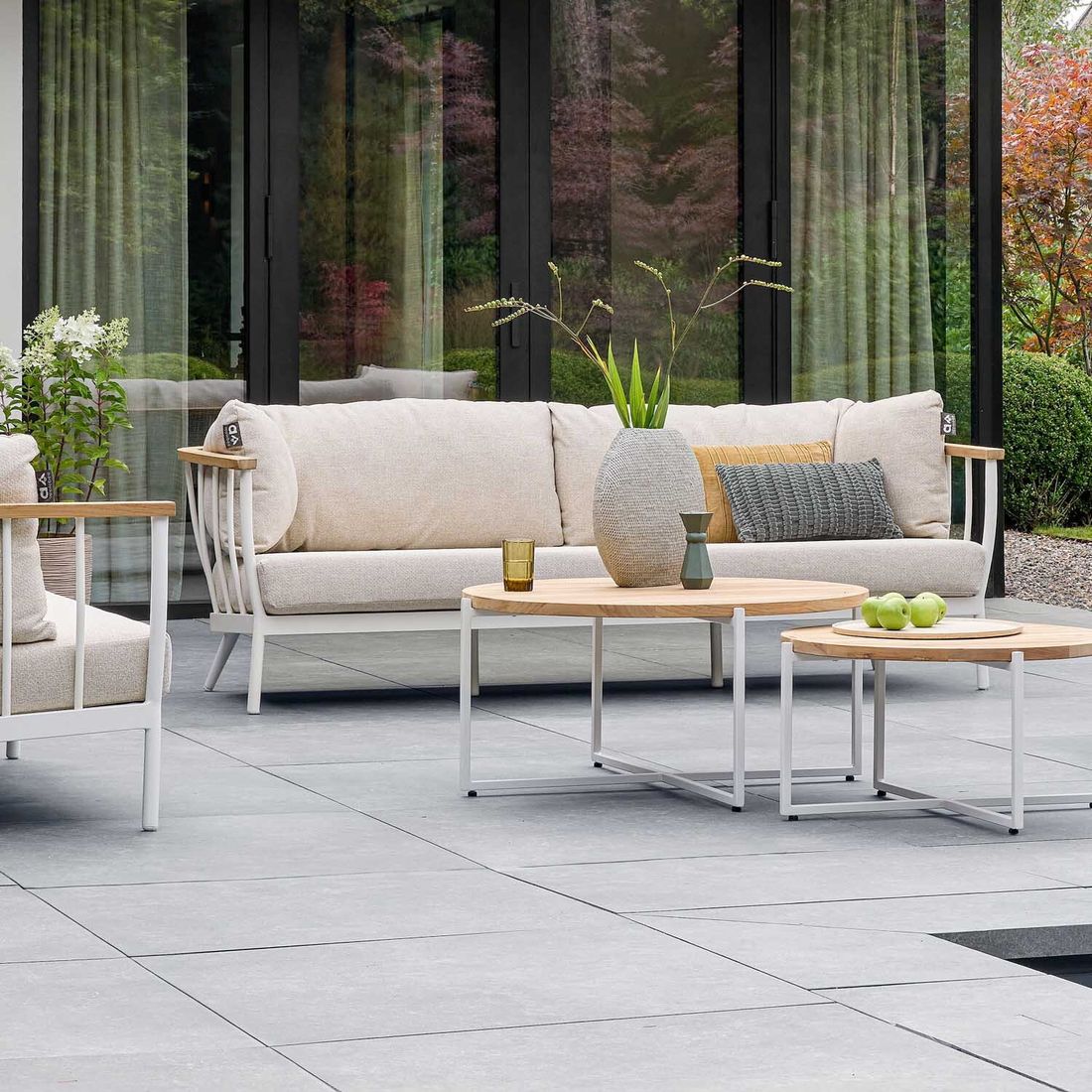 Loungesett Condor med loungebord aluminium/teak - Apple Bee