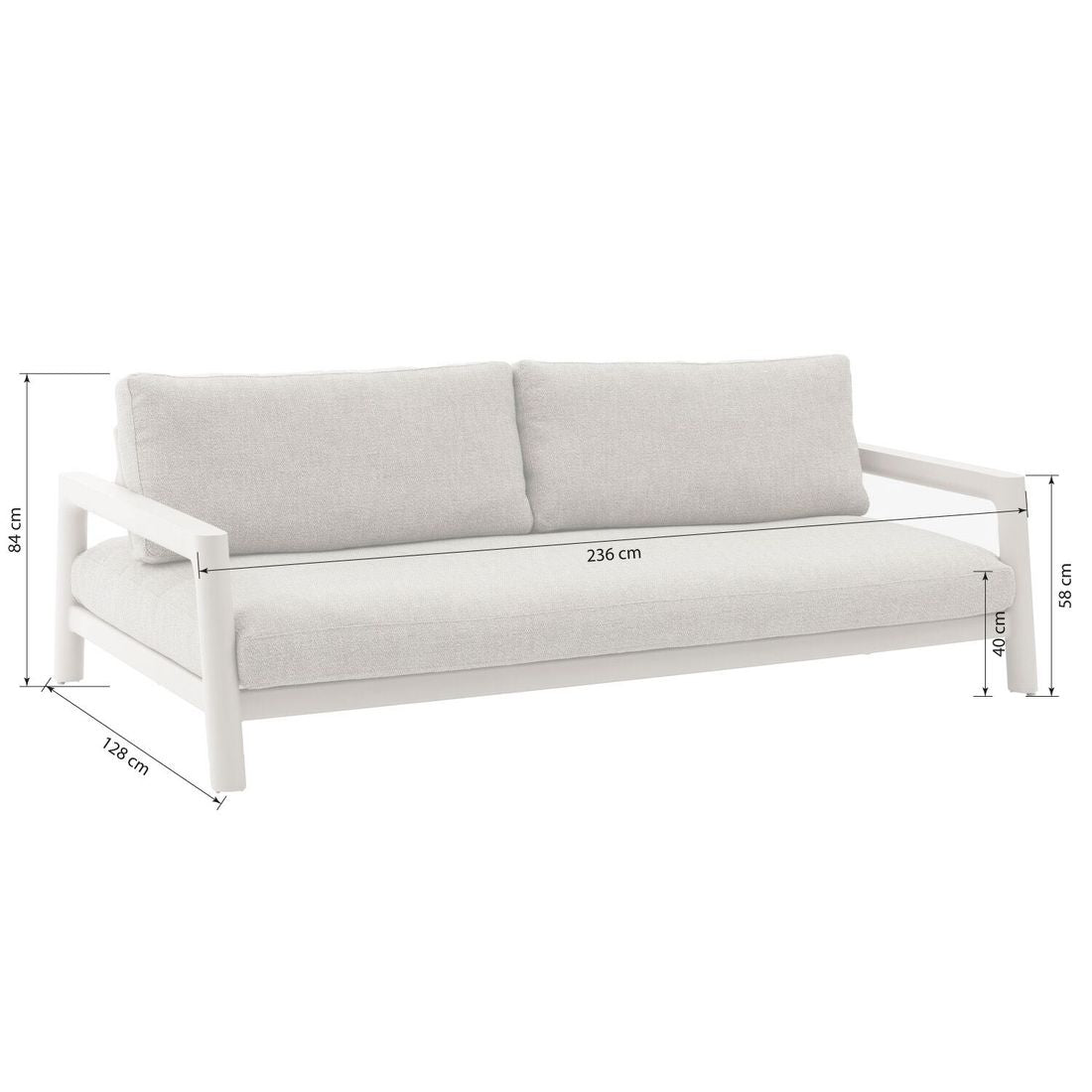 Loungesett Cozy med høydejusterbart bord, aluminium/tau - Zebra