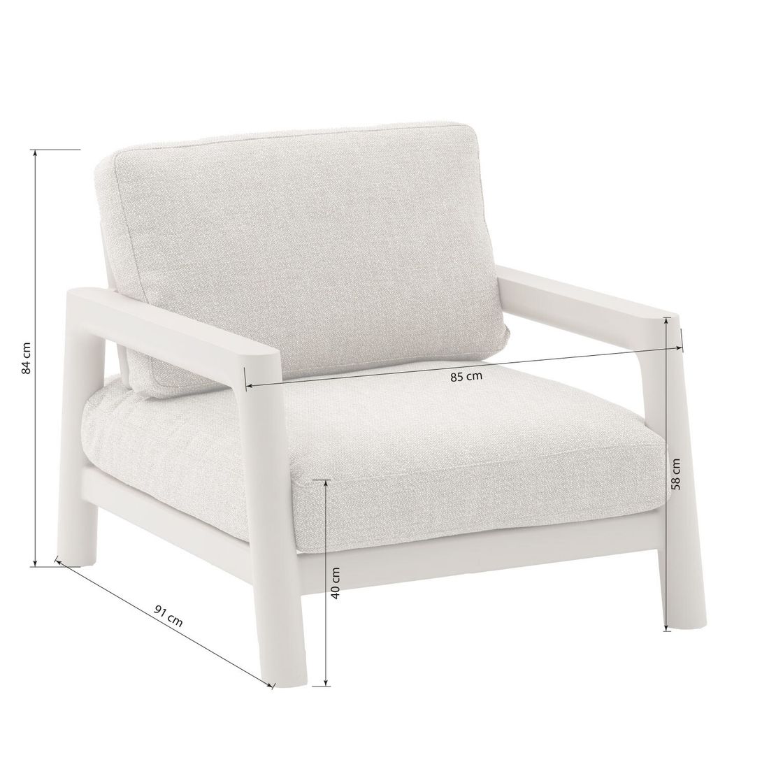 Loungesett Cozy med høydejusterbart bord, aluminium/tau - Zebra