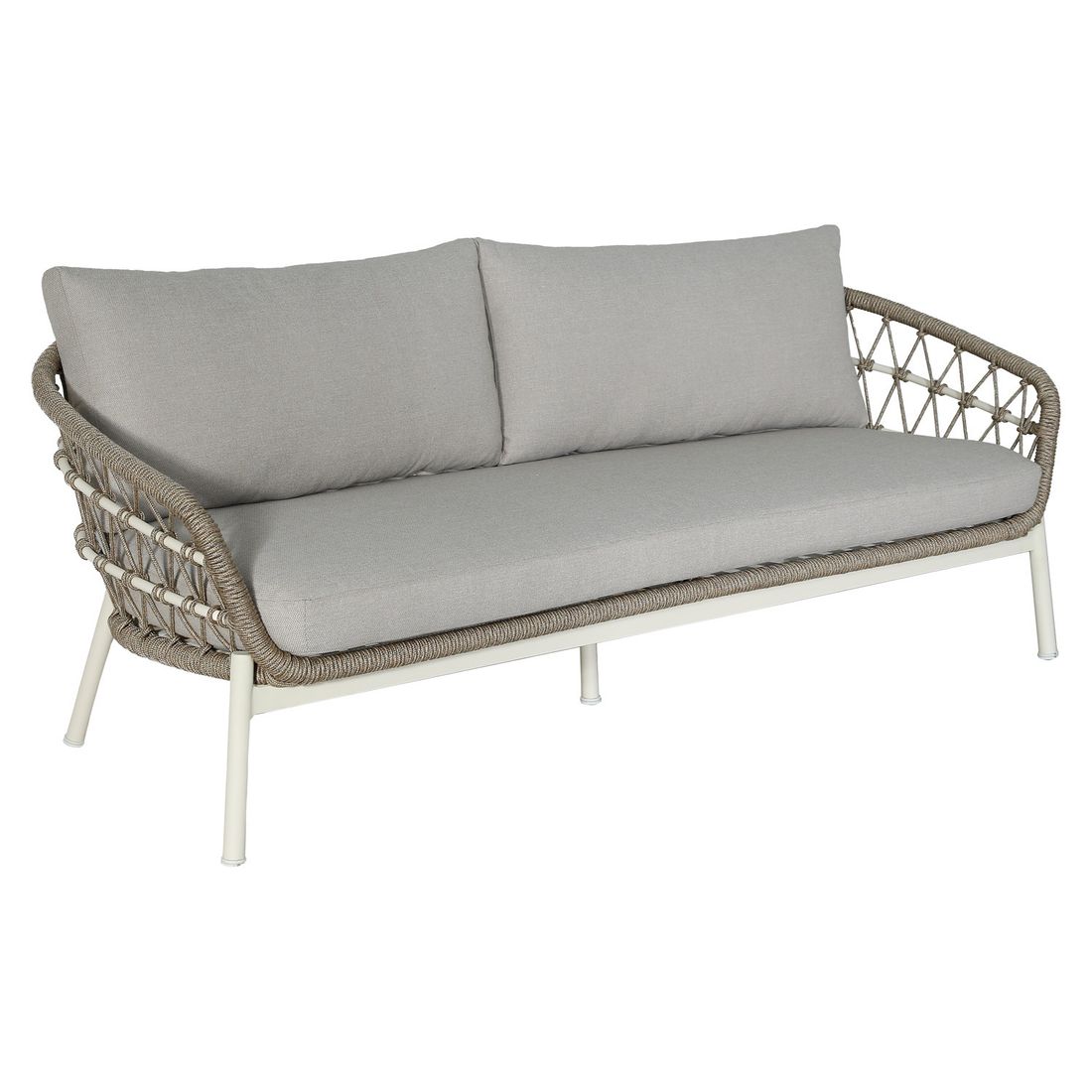Loungesett Dakota med loungebord aluminium og tau detalj tau-materiale