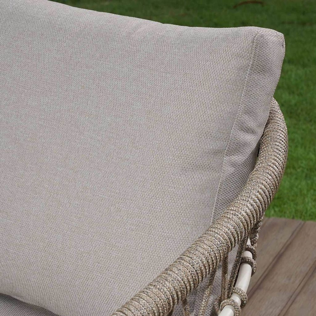 Loungesett Dakota med loungebord aluminium og tau detalj aluminiumramme