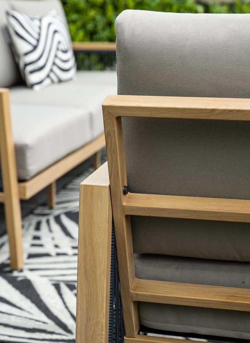 Loungesett Decala med loungebord aluminium og tau - Garden Impressions