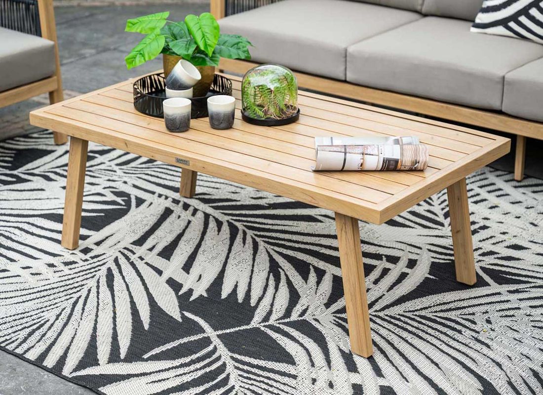 Loungesett Decala med loungebord aluminium og tau - Garden Impressions
