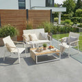Loungesett Diamond med loungebord aluminium/textilen hvit - Kettler forfra