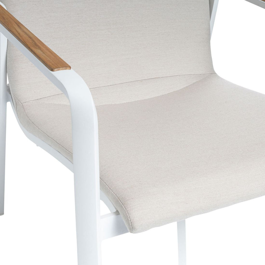 Loungesett Diamond aluminium/teak med Sunbrella-puter komfortable puter
