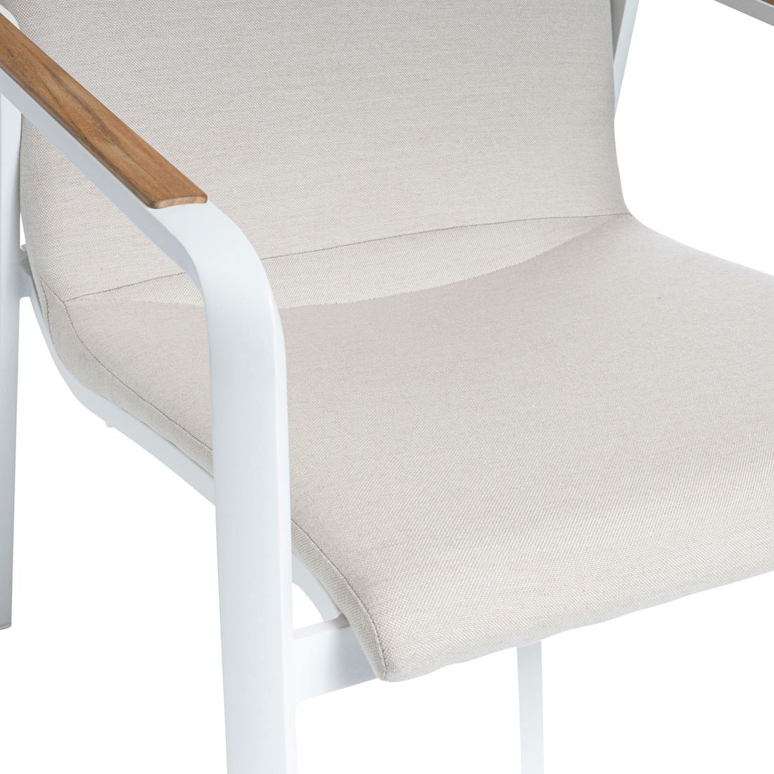 Loungesett Diamond aluminium/teak med Sunbrella-puter komfortable puter