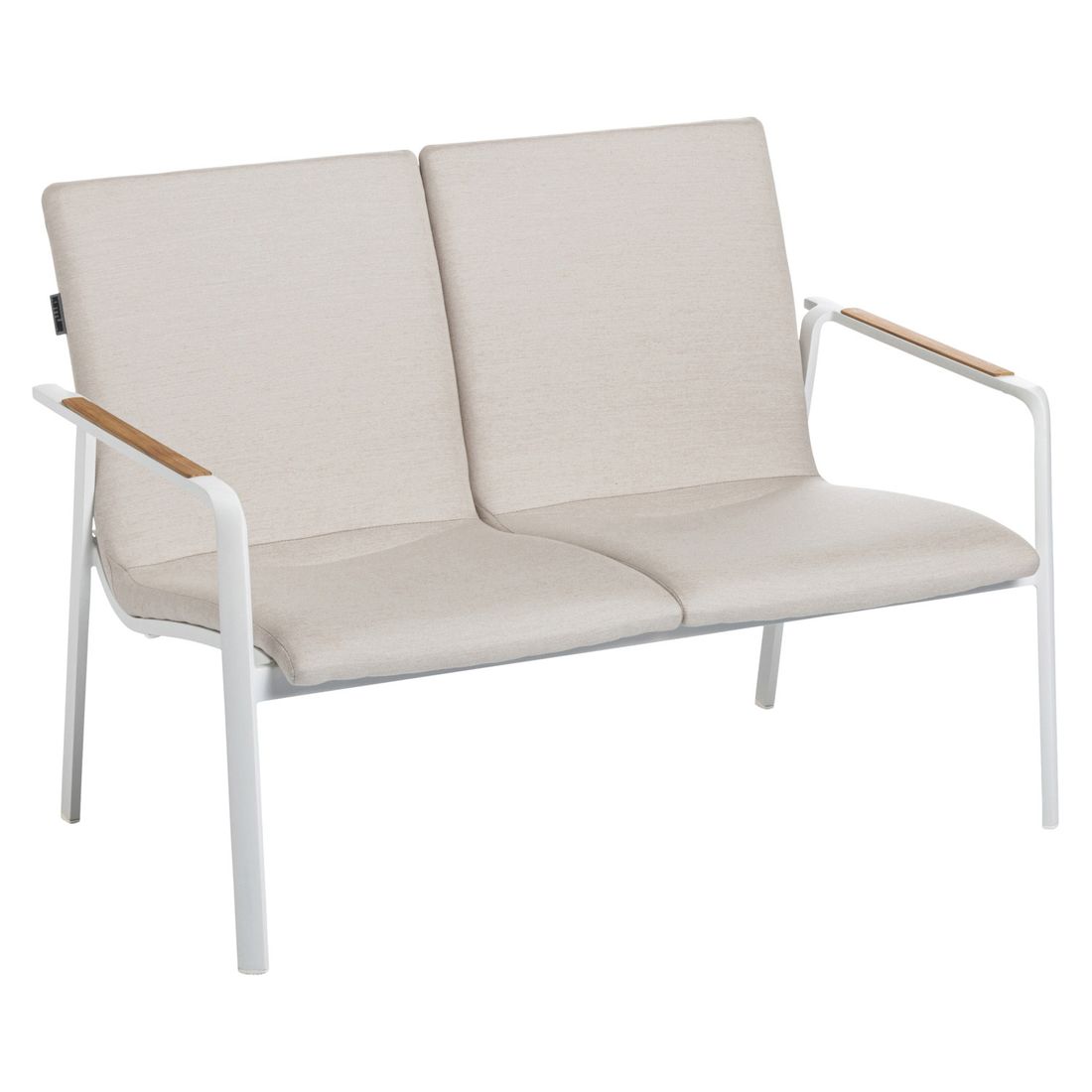 Loungesett Diamond aluminium/teak med Sunbrella-puter sideprofil