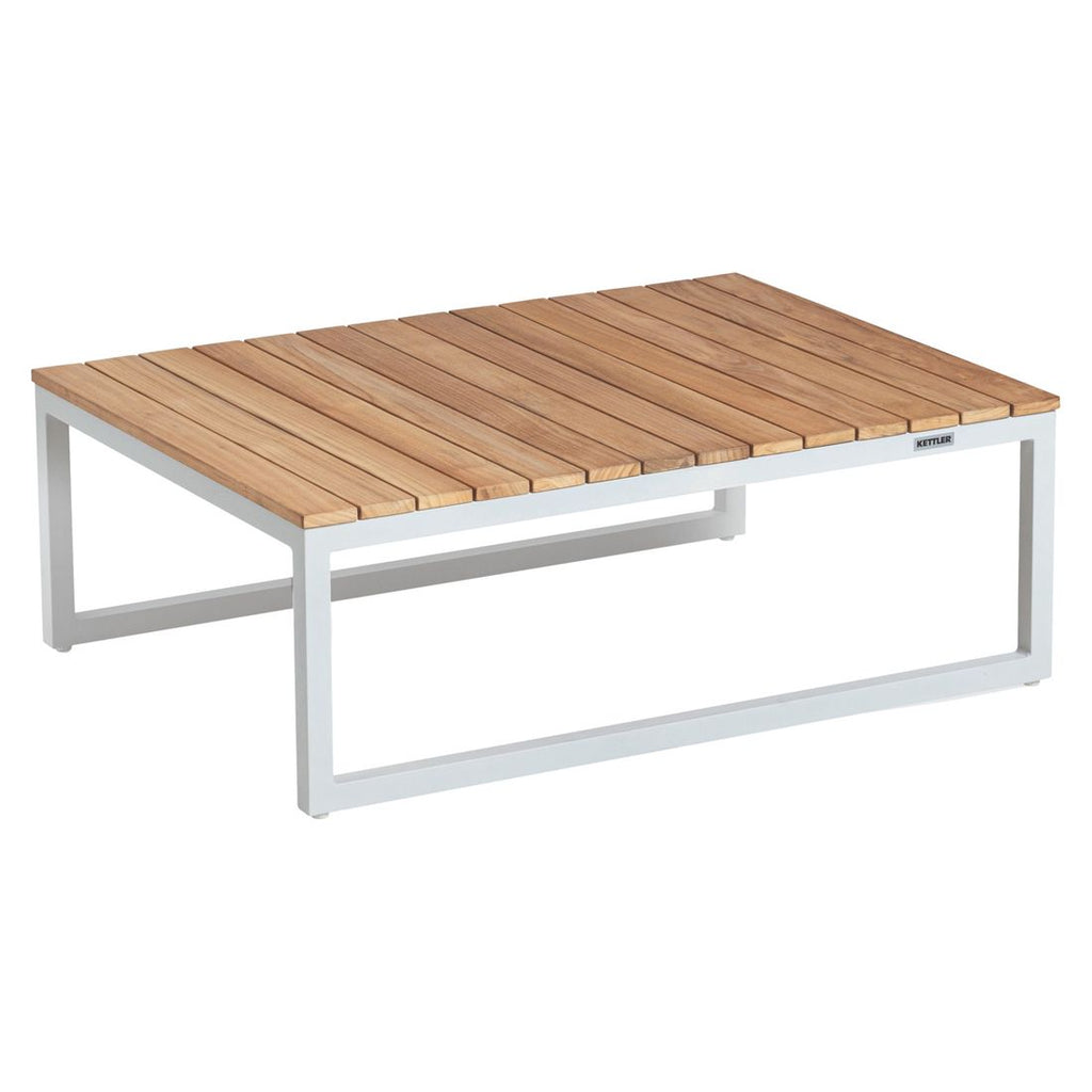 Loungesett Diamond aluminium/teak med Sunbrella-puter detalj av aluminiumramme
