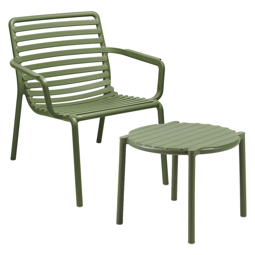 Loungesett Doga Relax plast stabelbar agave montert