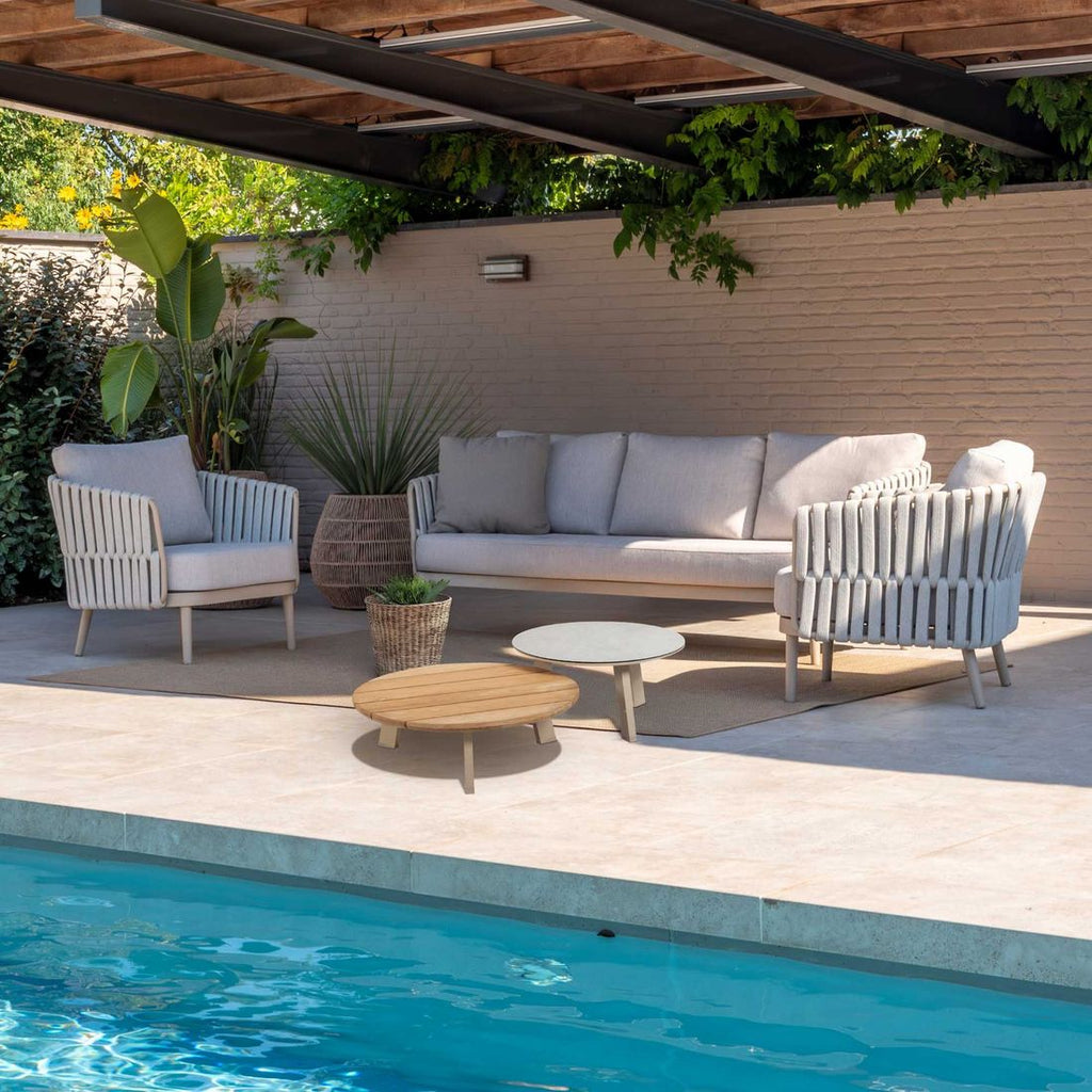 Loungesett Eva med loungebord aluminium tau olefin 4Seasons forfra