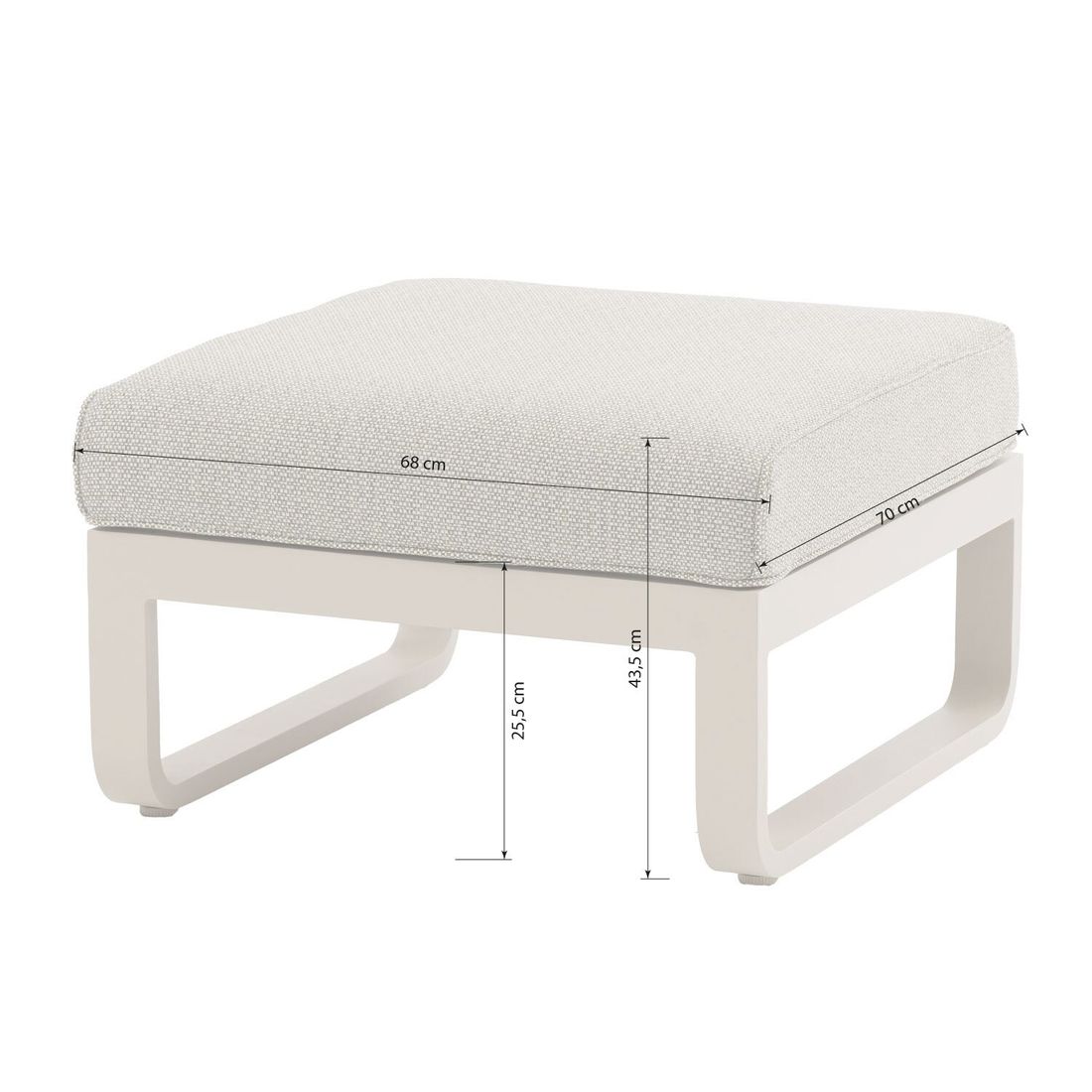 Loungesett Fly med loungebord aluminium/olefin - Zebra detalj av bordplate