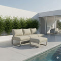 Loungesett Fly aluminium olefin med relaxfunksjon Zebra forfra