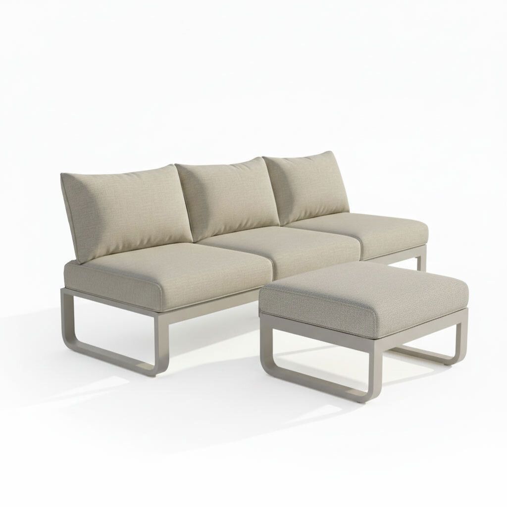 Loungesett Fly aluminium olefin med relaxfunksjon Zebra bakside