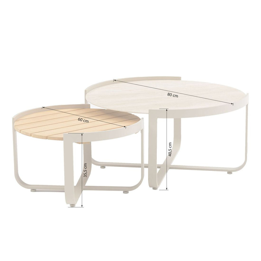 Loungesett Fly aluminium teak keramikk med olefinputer ramme
