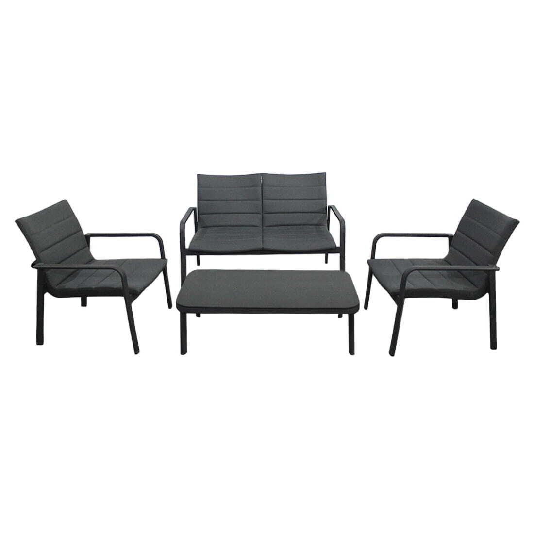 Loungesett Fontana med loungebord aluminium antrasitt bakside