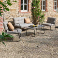 Loungesett Fontein med loungebord aluminium/keramikk forfra