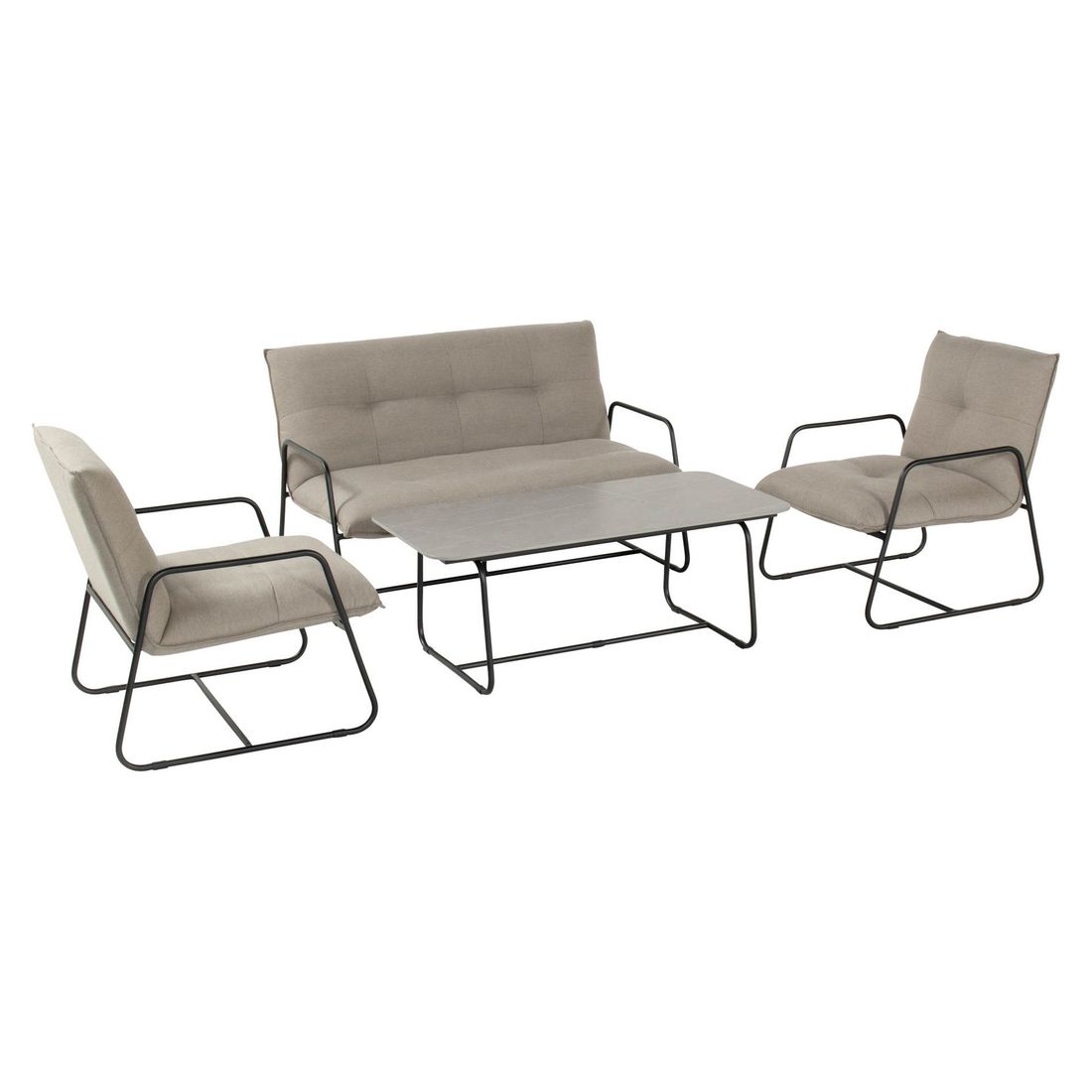 Loungesett Fontein med loungebord aluminium/keramikk bakside