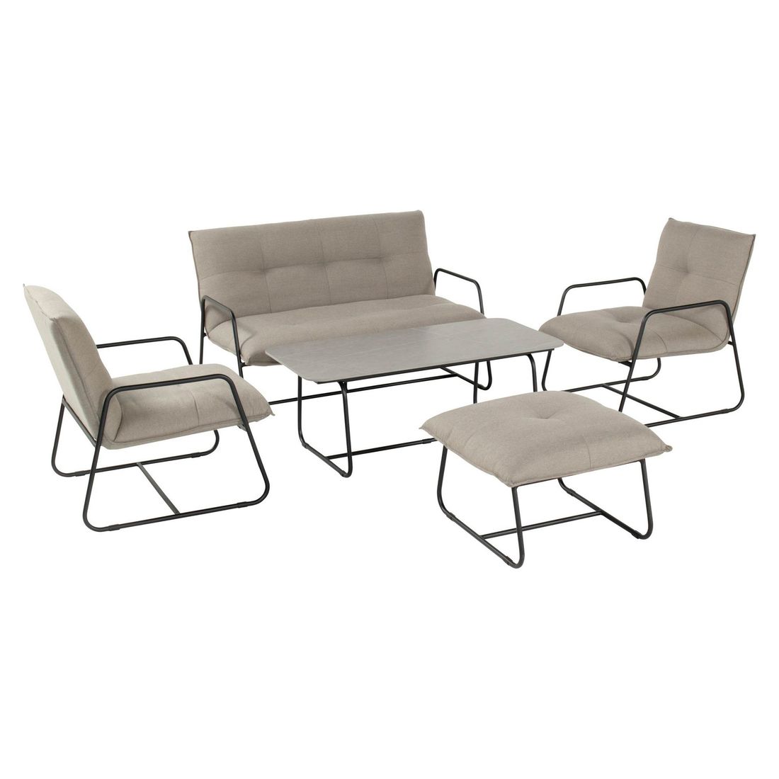 Loungesett Fontein med loungebord aluminium/keramikk pute detalj