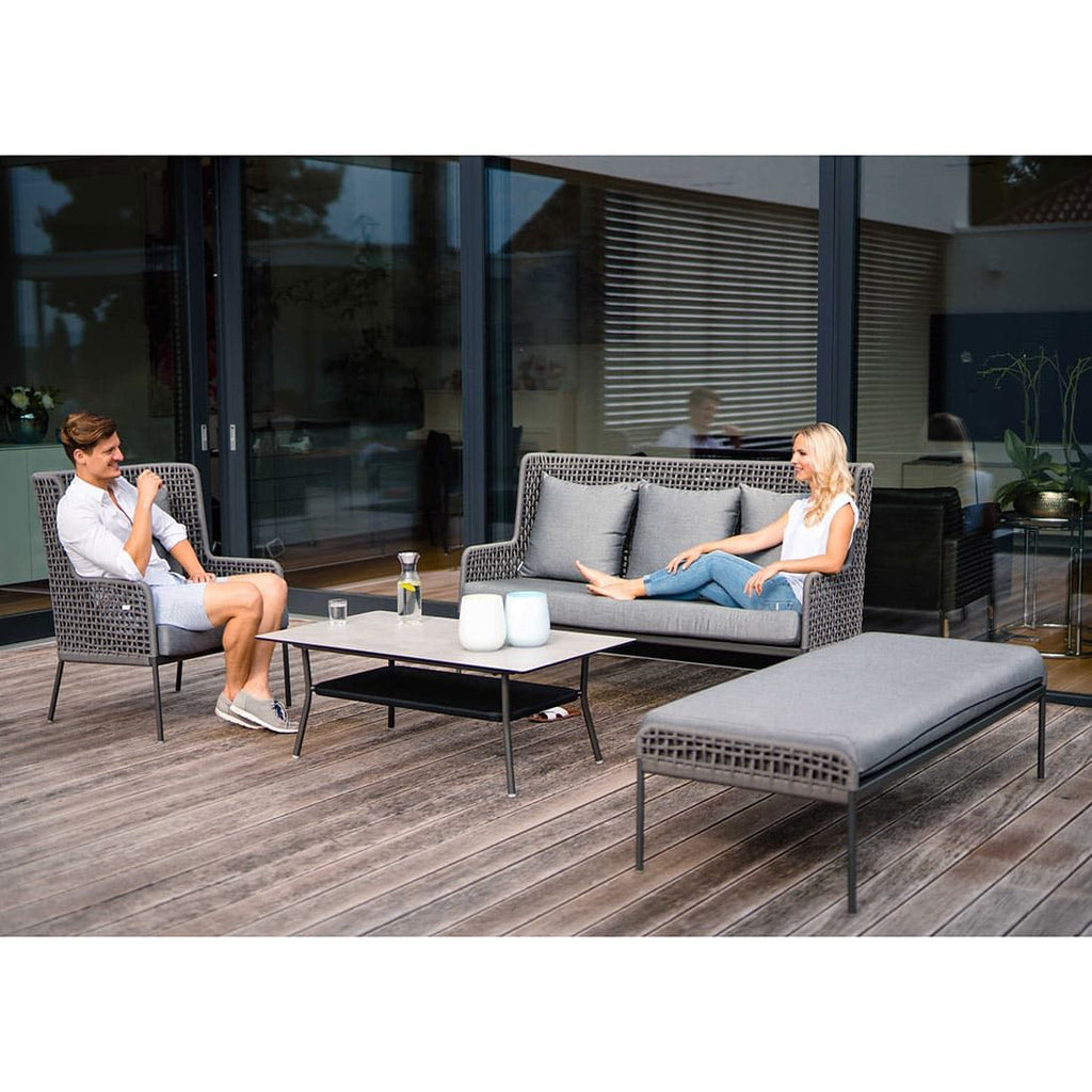 Loungesett Greta aluminium/tau med loungebord Stern forfra