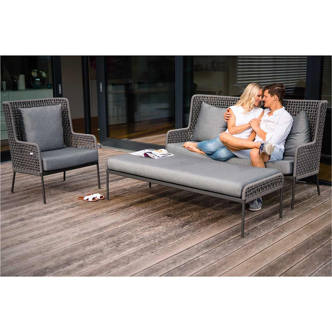 Loungesett Greta aluminium/tau med loungebord Stern bakside