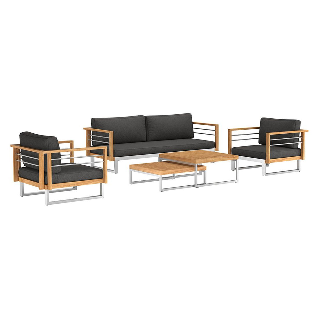 Loungesett Hawaii med loungebord sett bakfra med puter