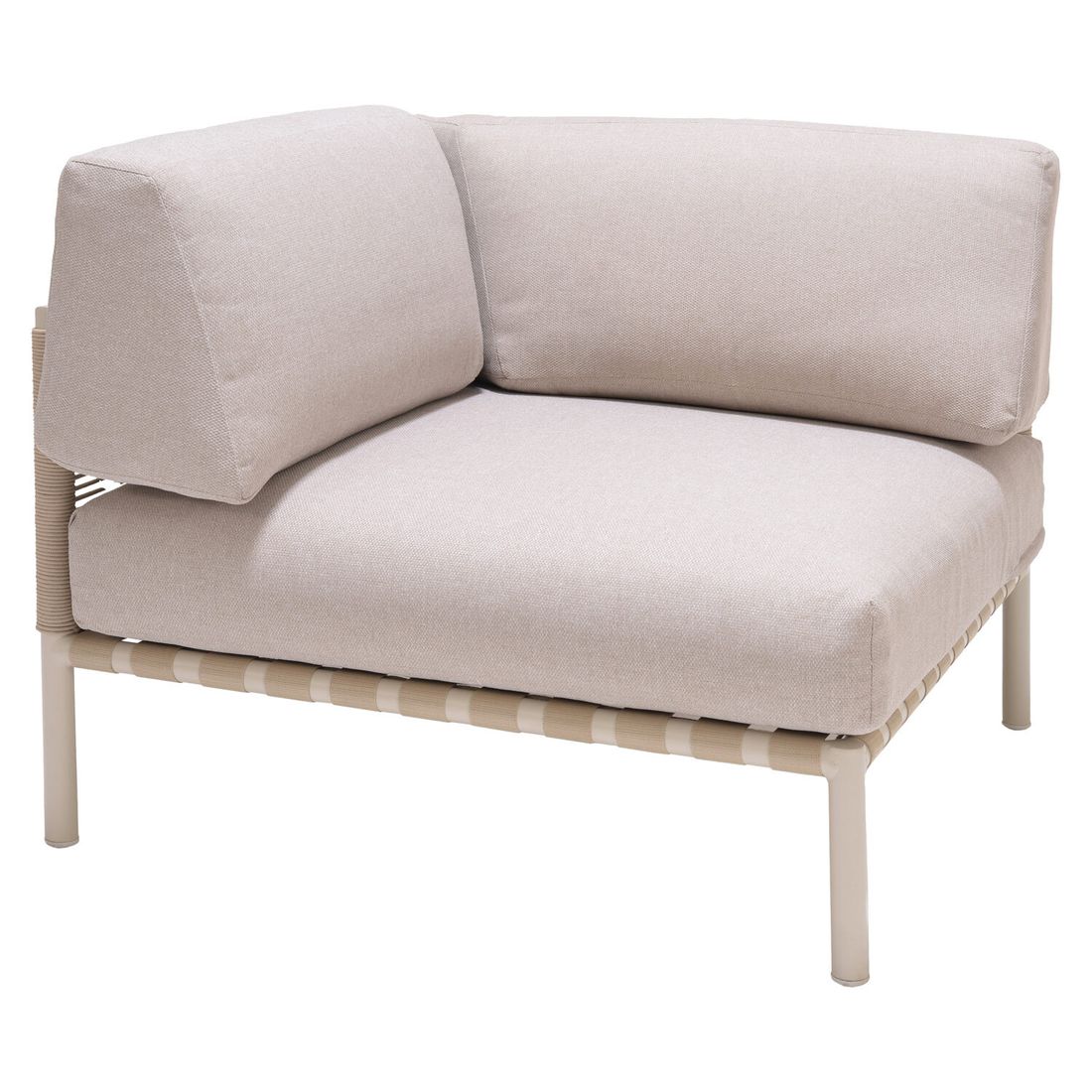 Loungesett Horizon aluminium tau olefin med loungebord montert i hage