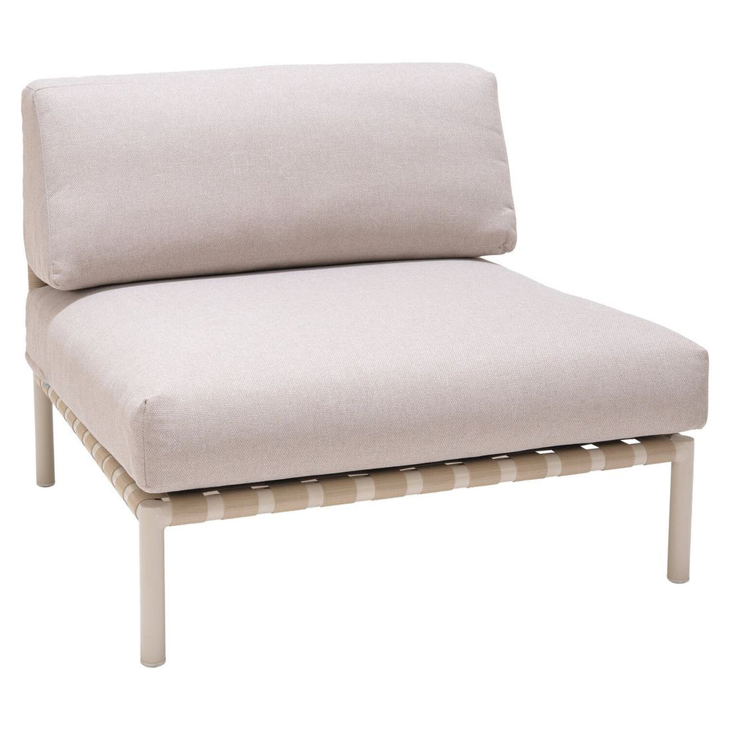 Loungesett Horizon aluminium tau olefin med loungebord nærbilde av pute