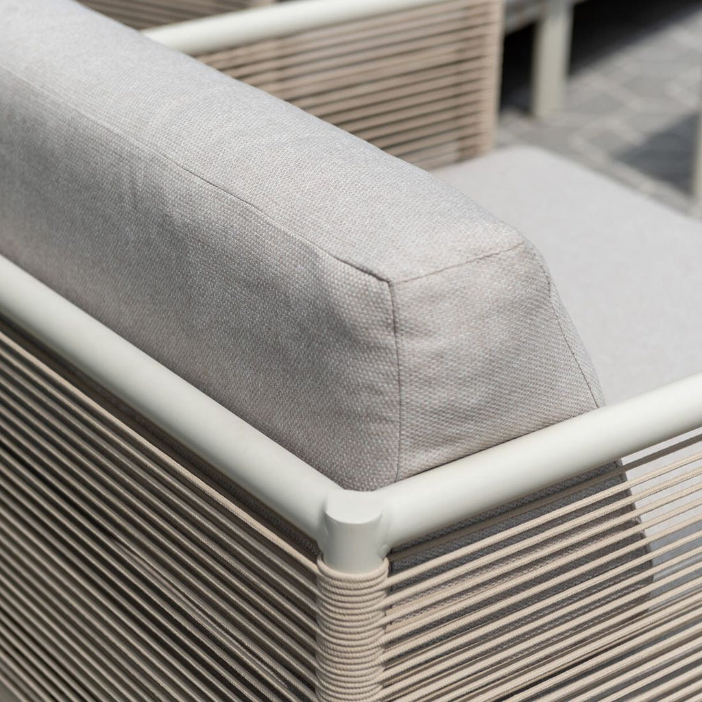 Loungesett Horizon aluminium tau olefin med loungebord armstøtte detalj