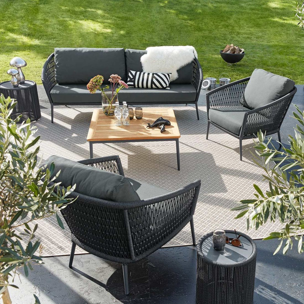 Loungesett Ibiza med loungebord aluminium tau sett forfra