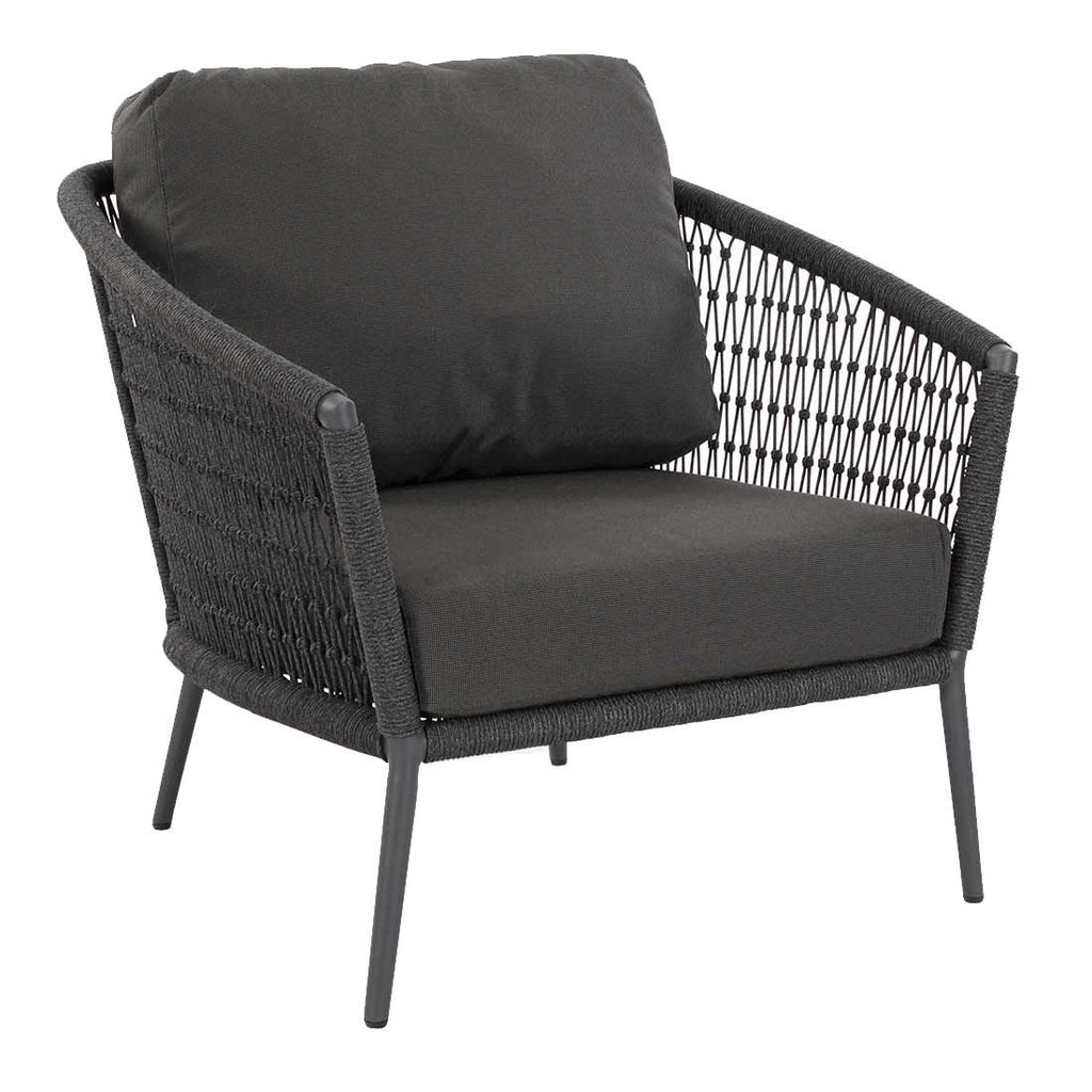Loungesett Ibiza med loungebord aluminium tau detalj av flettverk