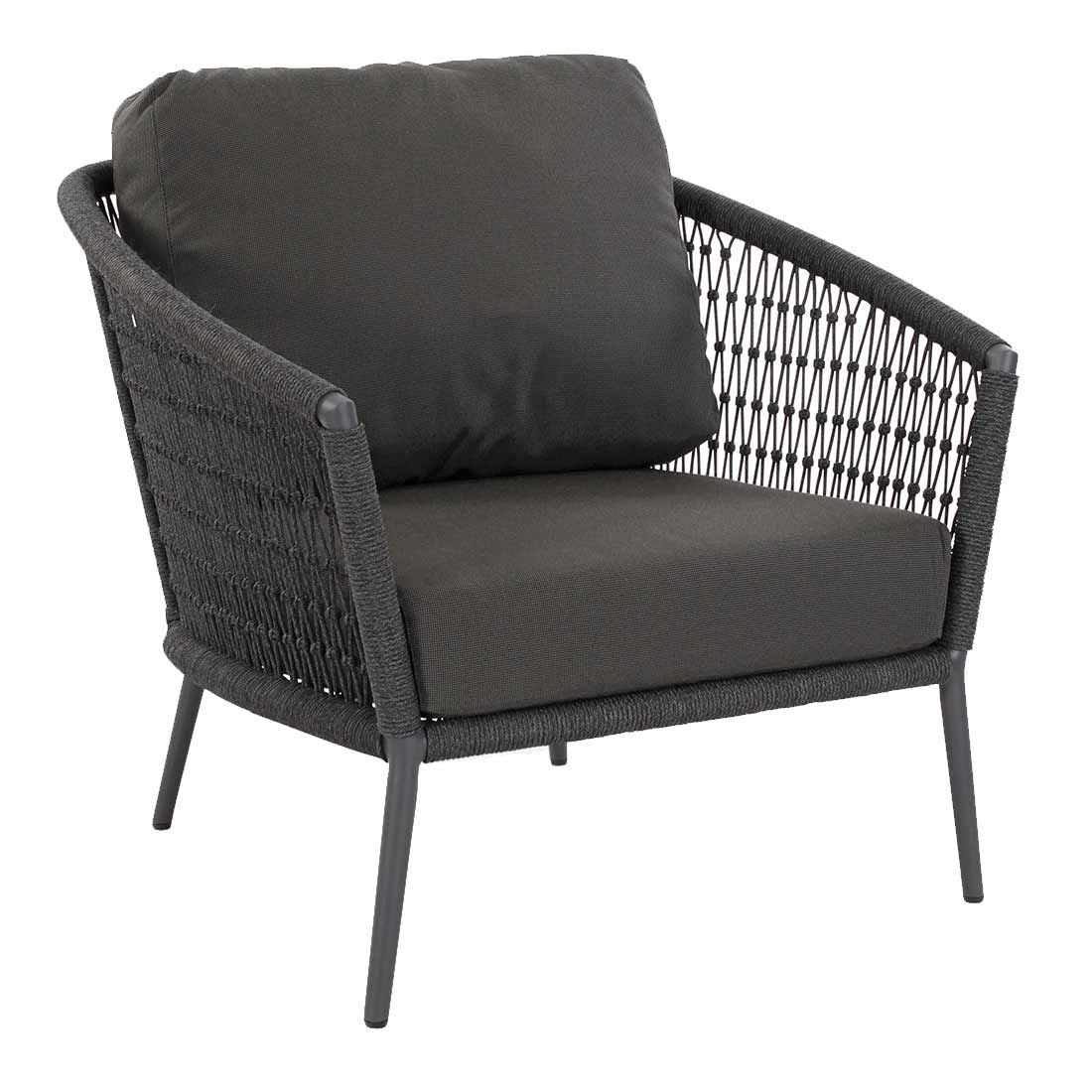 Loungesett Ibiza med loungebord aluminium tau detalj av flettverk