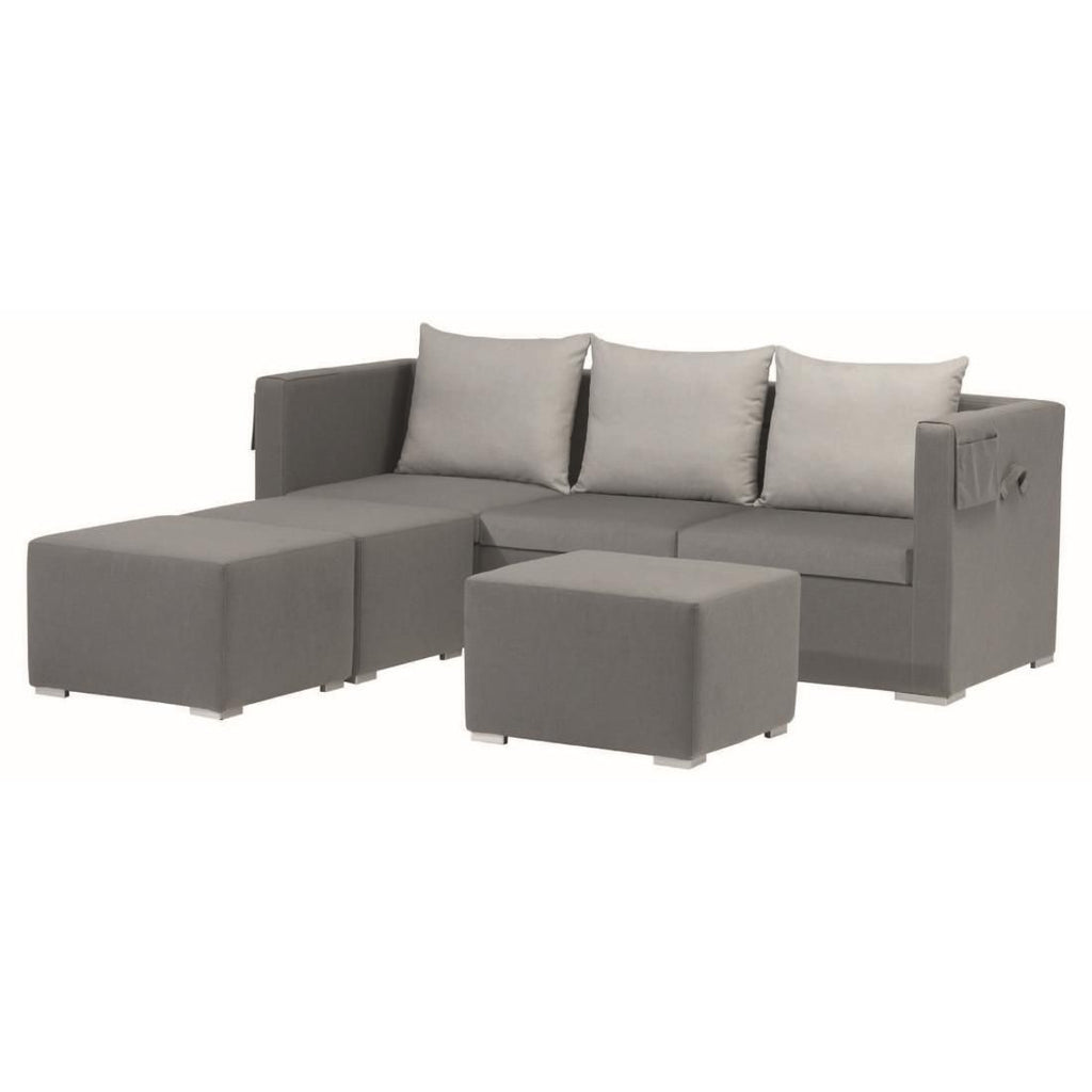Loungesett Jack med loungebord utestoff grå bakside