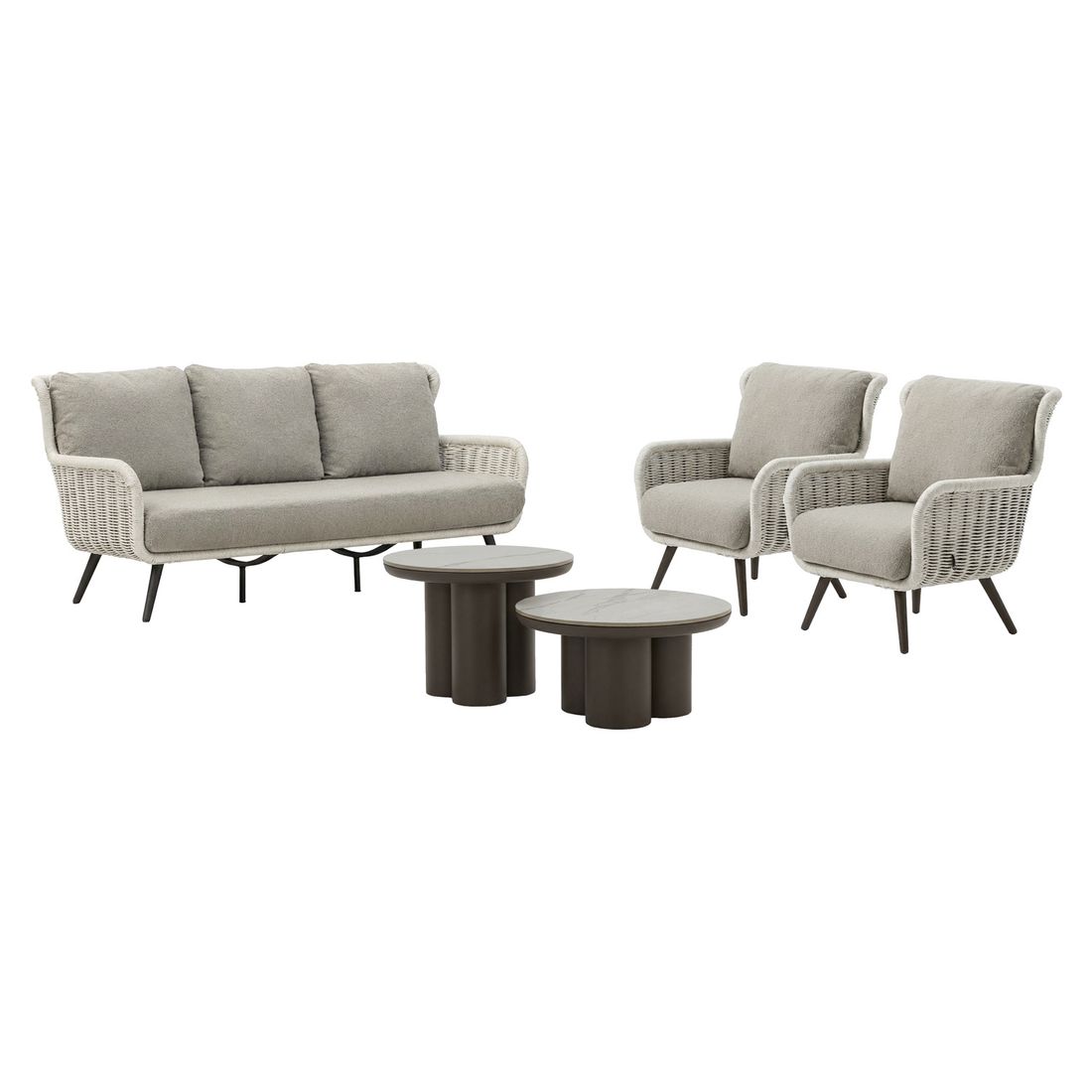 Loungesett Key Largo aluminium tau med loungebord detalj rope