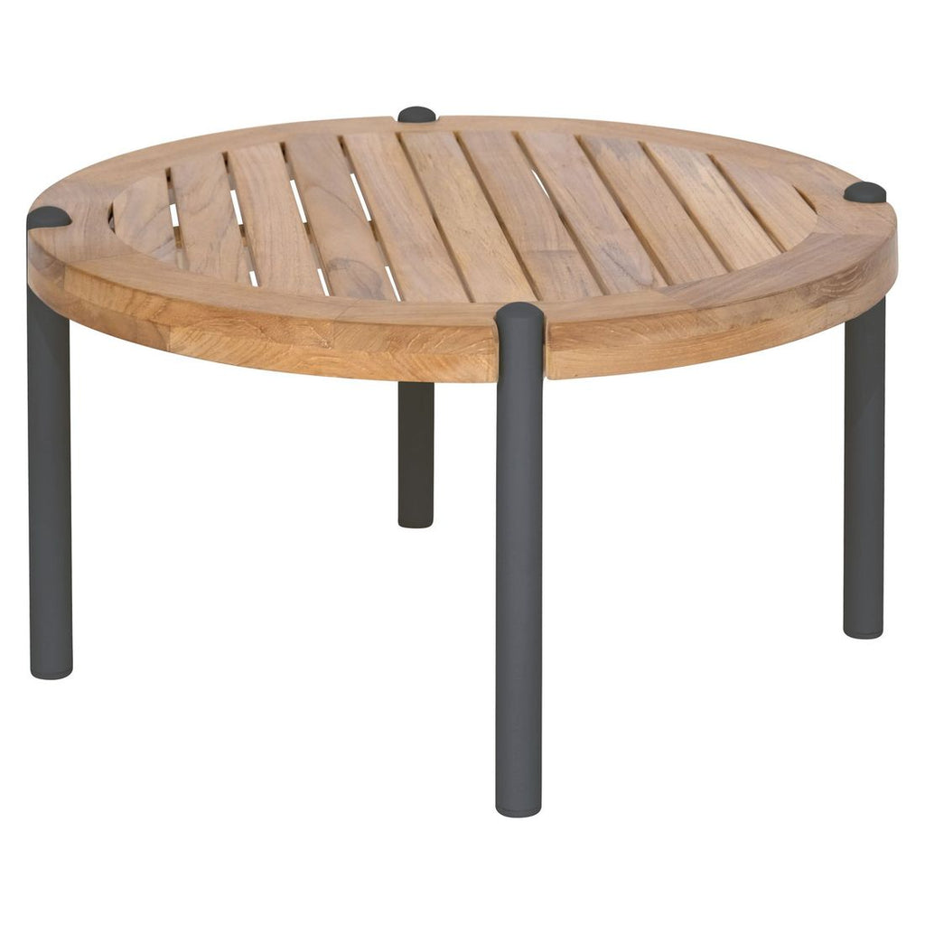 Loungesett Klea med loungebord aluminium tau teak utsikt på hage